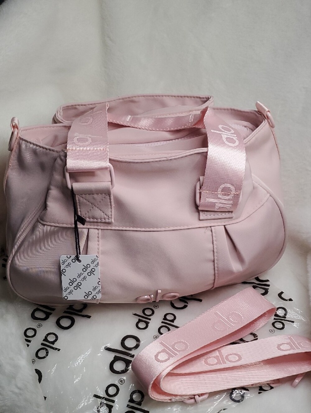 ALO Yoga Pink Quilted Strap Shoulder Bag